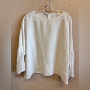 Elemente Clemente Linen Top Size S/M Roll Tab Sleeves